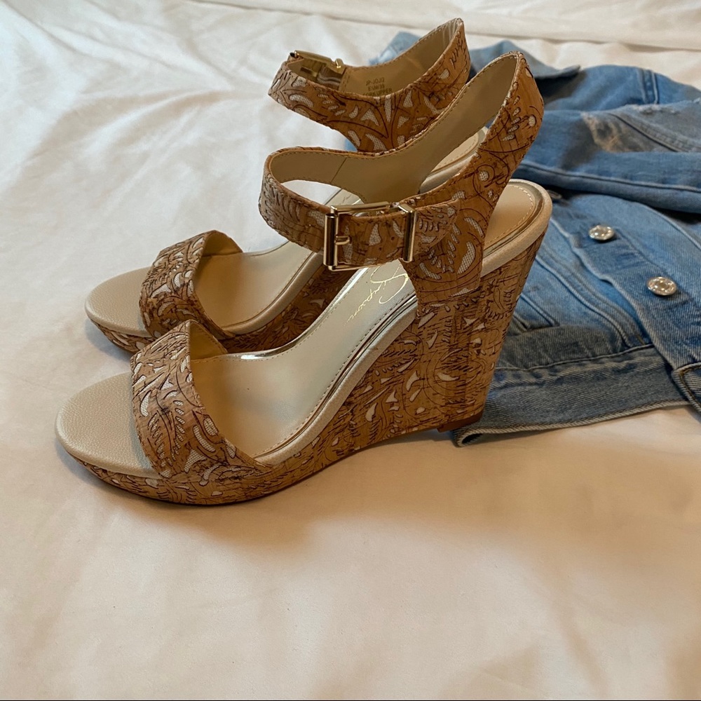 Cork wedge sandal heel